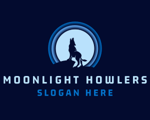 Blue Moon Wolf logo design