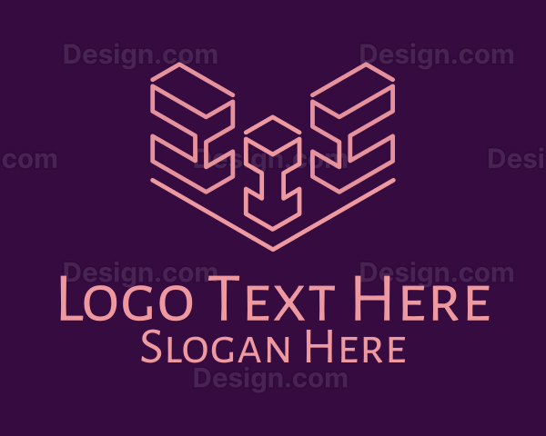 Isometric Block Outline Logo