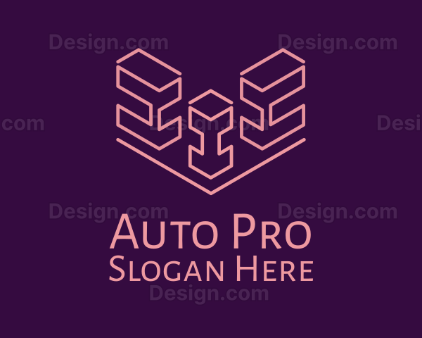 Isometric Block Outline Logo