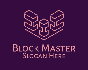 Isometric Block Outline  logo design