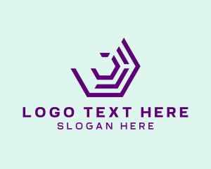 Purple Digital Hexagon Logo