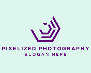 Purple Digital Hexagon logo design