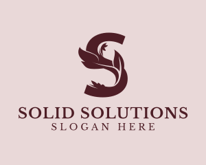 Organic Leaf Letter S logo design