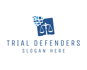 Digital Scales of Justice logo design