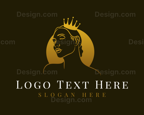 Golden Feminine Queen Logo