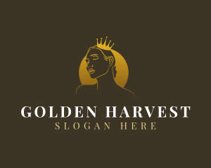 Golden Feminine Queen  logo design