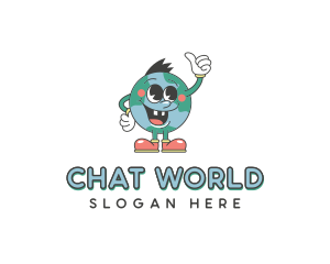 Globe World Cartoon logo design