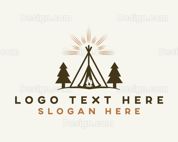 Camping Tent Adventure Logo