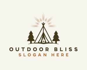 Camping Tent Adventure logo design