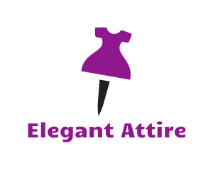 Purple Dress Pushpin logo design