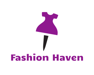 Purple Dress Pushpin logo design