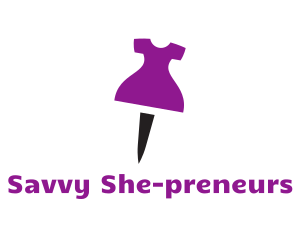 Purple Dress Pushpin logo design