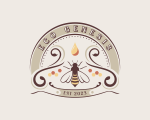 Eco Honeycomb Bee logo design