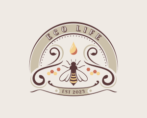 Eco Honeycomb Bee logo design