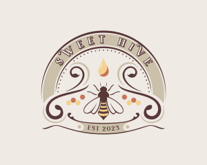 Eco Honeycomb Bee logo design