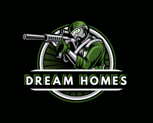 Shooting Military Gun Gaming Logo