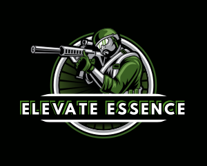 Shooting Military Gun Gaming Logo