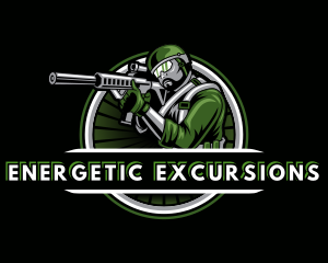 Shooting Military Gun Gaming logo design