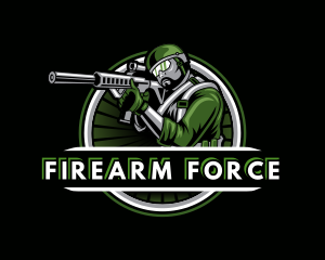 Shooting Military Gun Gaming logo design