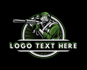 Gaming - Shooting Military Gun Gaming logo design