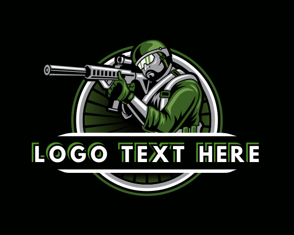 Shooting Military Gun Gaming logo