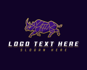 Geometric Rhino Animal logo