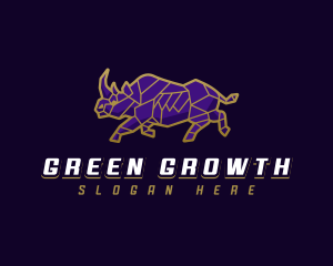 Geometric Rhino Animal logo