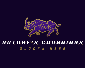 Geometric Rhino Animal logo