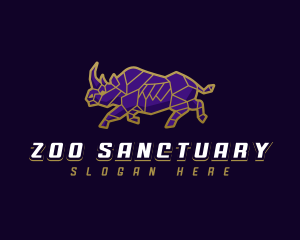 Geometric Rhino Animal logo design