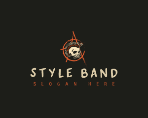 Skull Punk Band logo design