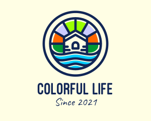 Colorful Beach House  logo design