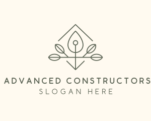 Leaf Plant Oil Drop logo design