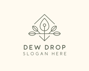 Leaf Plant Oil Drop logo design