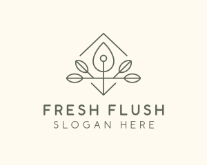 Leaf Plant Oil Drop logo design