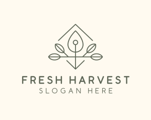 Leaf Plant Oil Drop logo design