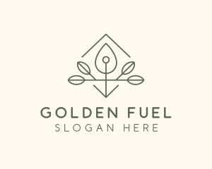 Leaf Plant Oil Drop logo design