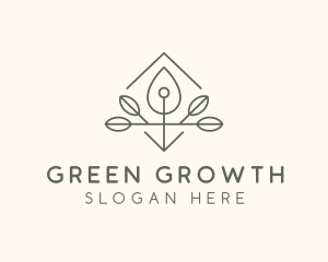 Leaf Plant Oil Drop logo design