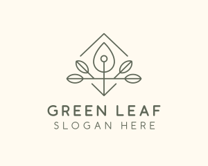 Leaf Plant Oil Drop logo design