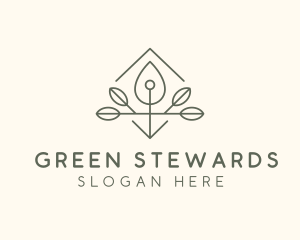 Leaf Plant Oil Drop logo design