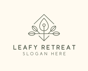 Leaf Plant Oil Drop logo design