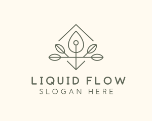 Leaf Plant Oil Drop logo design