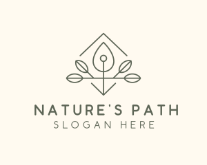 Leaf Plant Oil Drop logo design