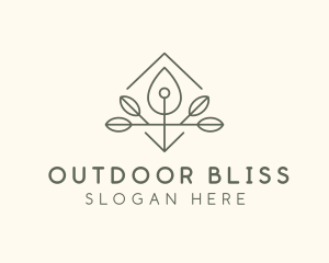 Leaf Plant Oil Drop logo design