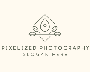 Leaf Plant Oil Drop logo design