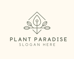 Leaf Plant Oil Drop logo design