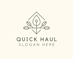 Leaf Plant Oil Drop logo design