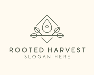 Leaf Plant Oil Drop logo design