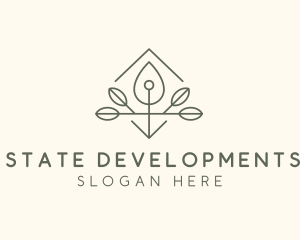 Leaf Plant Oil Drop logo design