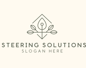 Leaf Plant Oil Drop logo design