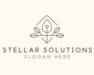 Leaf Plant Oil Drop logo design